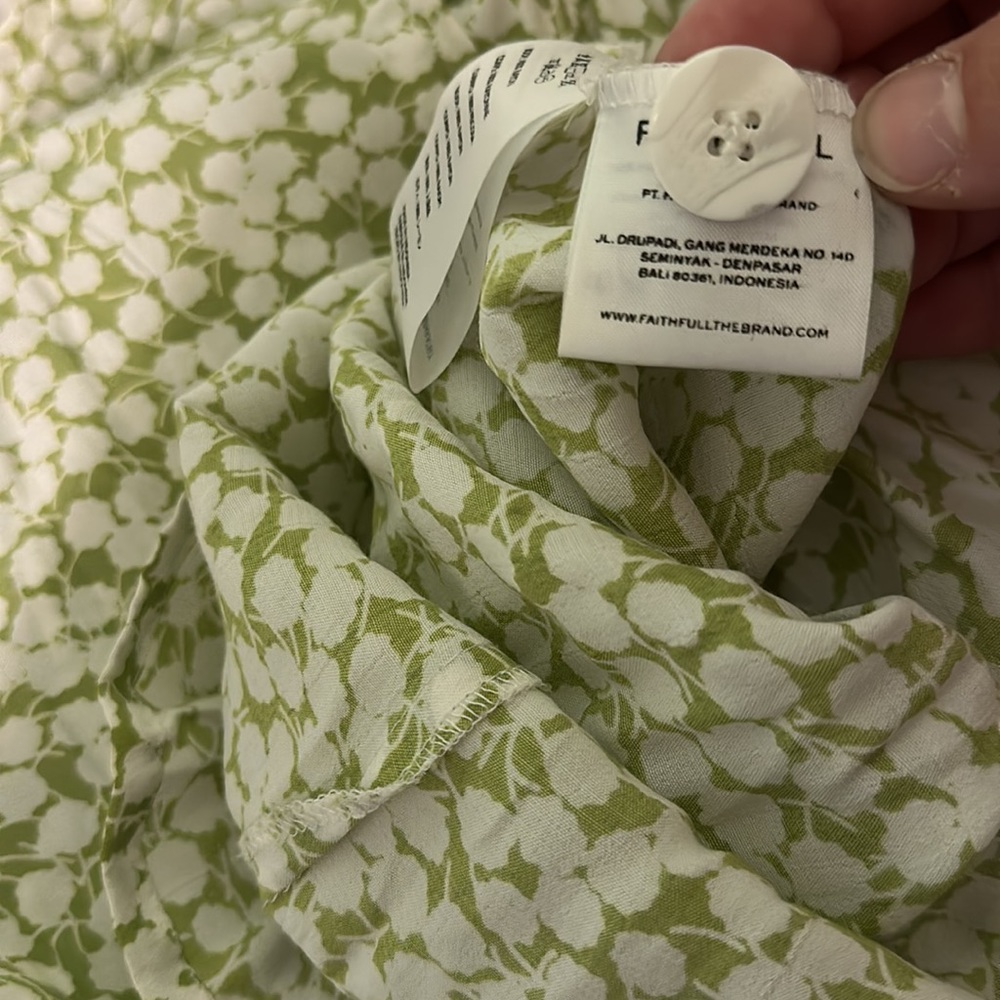 Faithfull the Brand Women’s Floral Smocked Sleeveless Jumpsuit Green Size 6-8 - Picture 15 of 15